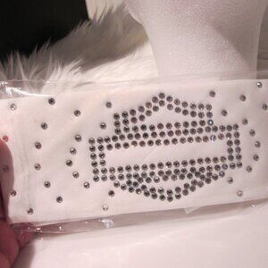 Blinged Out White w/silver & Swarovski Crystals Bandana ,Concerts, fun READ